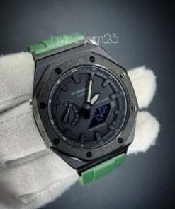 CasiOak Element - Full Black Green strap